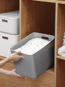 Ящик для зберігання без кришки пластиковий сірий MBM HOME модель FH-14 XXL GRAY Фото