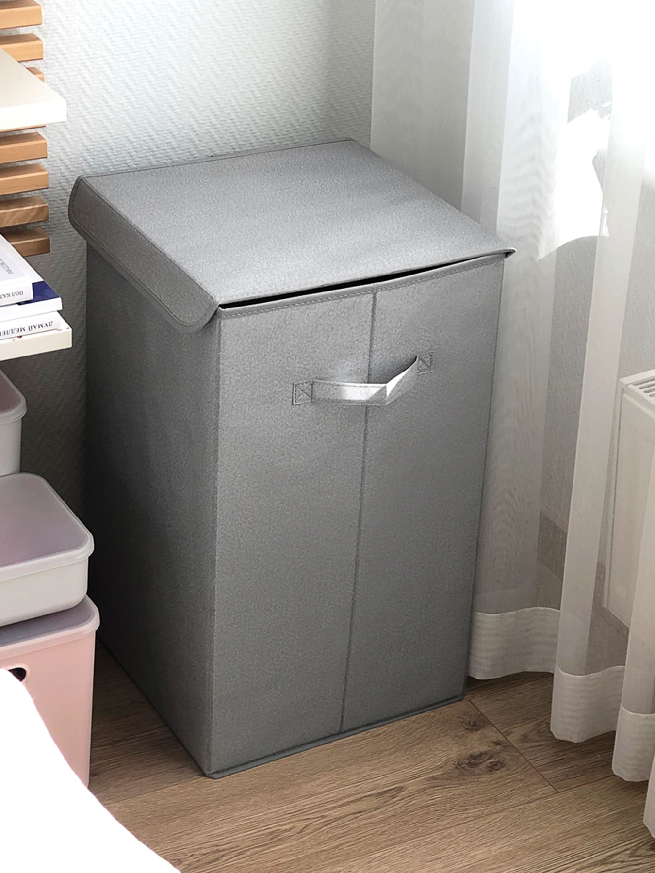 Ящик для хранения текстильный серый MBM HOME модель TH-02 GRAY Фото