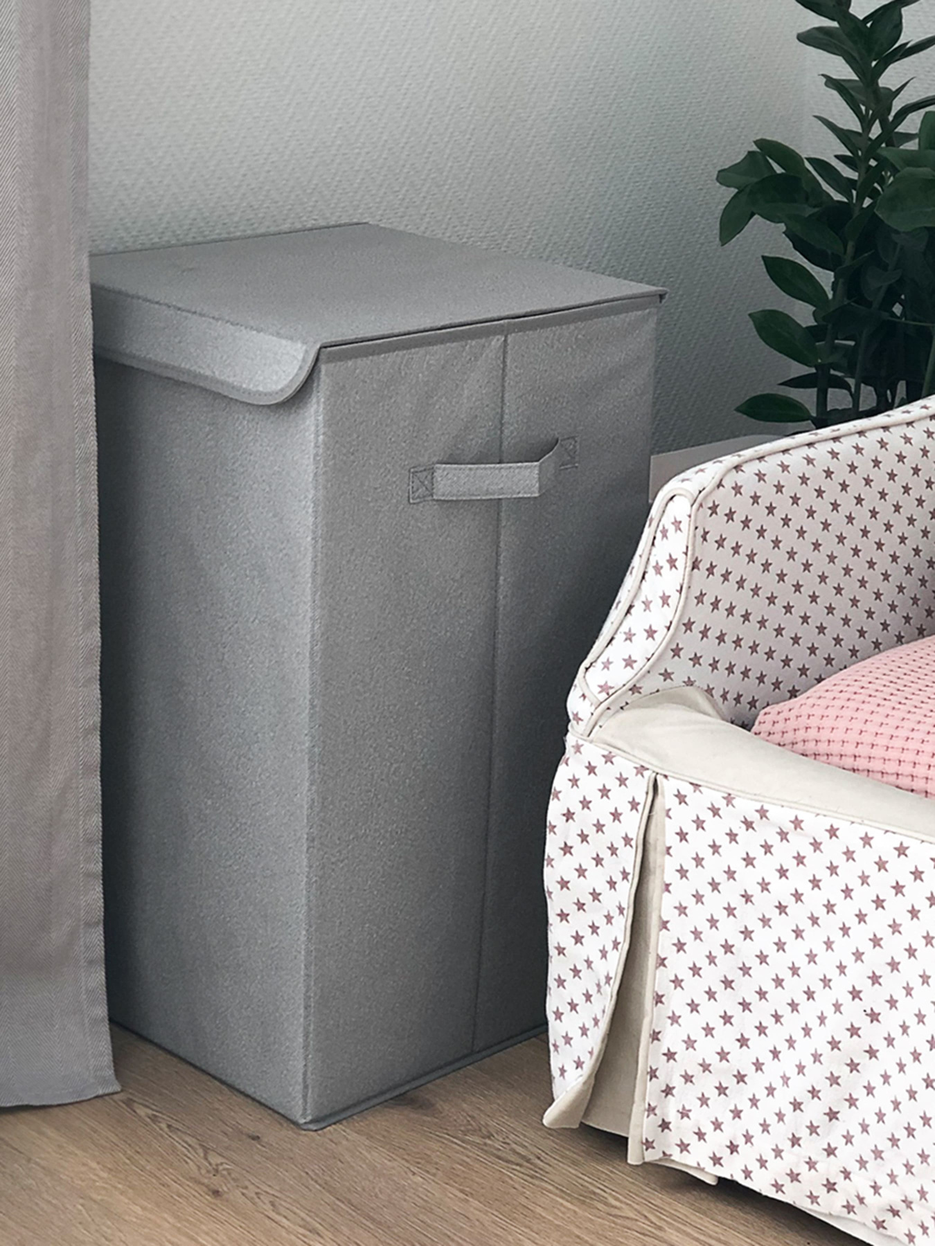 Ящик для хранения текстильный серый MBM HOME модель TH-02 GRAY Фото