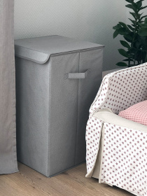 Ящик для хранения текстильный серый MBM HOME модель TH-02 GRAY Фото