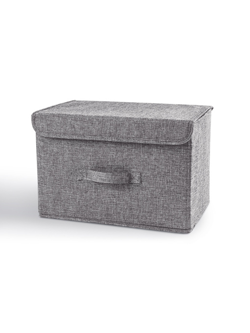 Ящик для хранения с крышкой серый MBM HOME модель TH-07 GRAY Фото