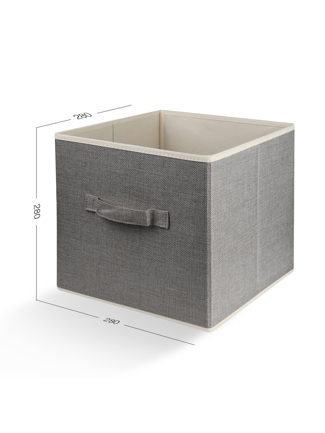 Ящик для зберігання квадратний сірий MBM HOME модель TH-08 LIGHT GRAY Фото