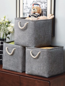 Ящик для хранения с ручками серый MBM HOME модель TH-12 GRAY Фото