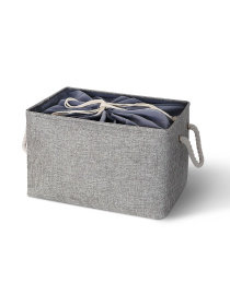 Ящик для хранения с ручками и затяжками серый MBM HOME модель TH-13 XL GRAY Фото