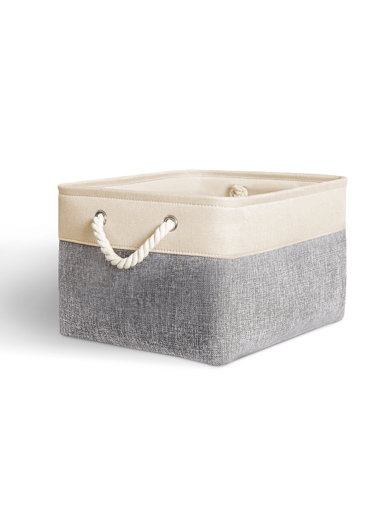 Ящик для зберігання з ручками сірий з бежевим MBM HOME модель TH-10 GRAY/BEIGE Фото