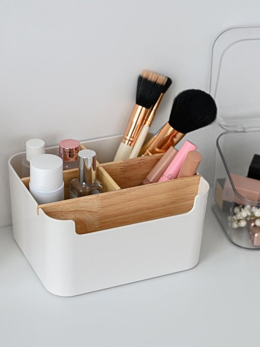 Органайзер для дрібниць білий MBM HOME модель FH-02 WHITE/WOOD Фото