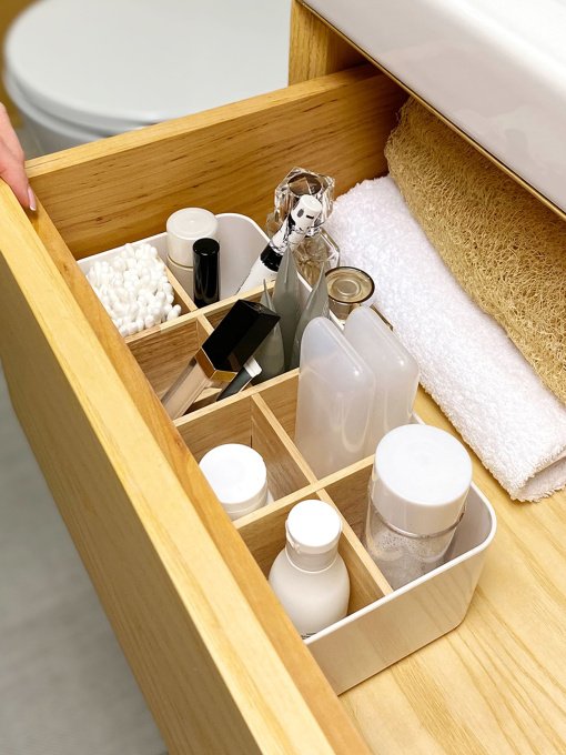 Органайзер для дрібниць білий MBM HOME модель FH-03 WHITE/WOOD Фото