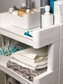 Етажерка 4-рівнева на колесах біла MBM HOME модель FH-04 WHITE Фото