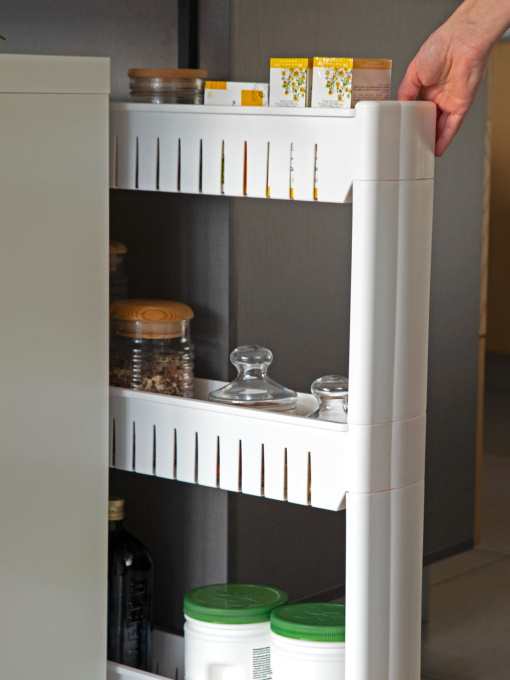Етажерка 3-рівнева вузька біла MBM HOME модель FH-20 WHITE Фото