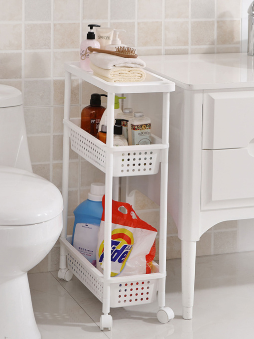 Этажерка 3-х-ярусная на колесах белая MBM HOME модель FH-23 WHITE Фото