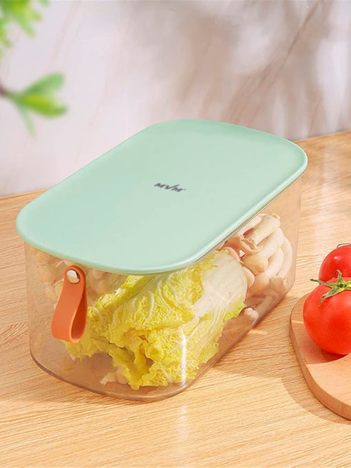 Контейнер для хранения с крышкой прозрачный/зеленый MBM HOME модель KP-01 M T/GREEN Фото