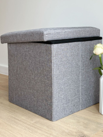 Пуф для хранения текстильный серый MBM HOME модель TH-03 GRAY Фото