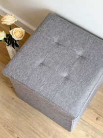 Пуф для хранения текстильный серый MBM HOME модель TH-03 GRAY Фото