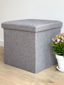 Пуф для зберігання текстильний сірий MBM HOME модель TH-03 GRAY Фото