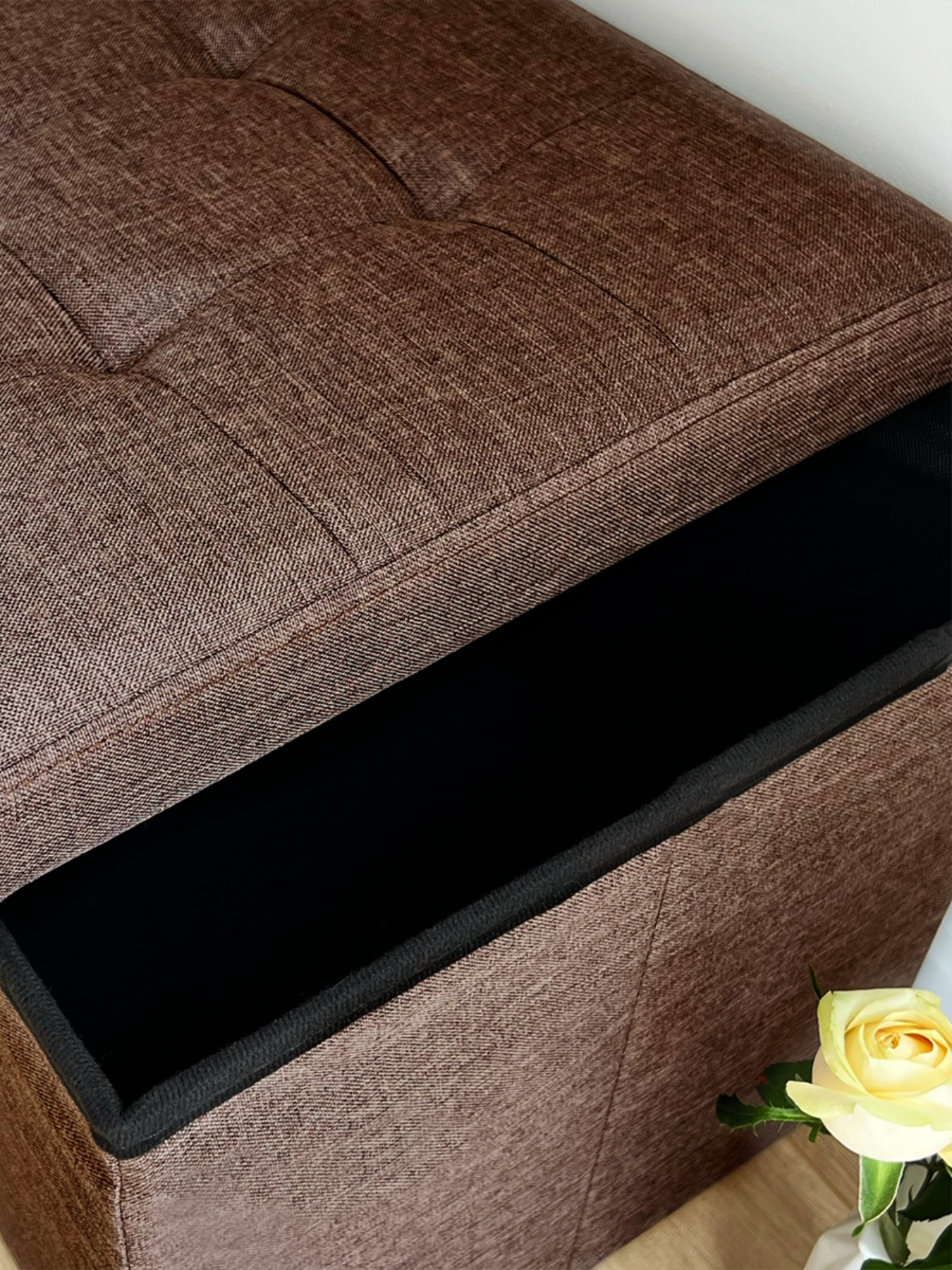 Пуф для хранения текстильный коричневый MBM HOME модель TH-03 BROWN Фото