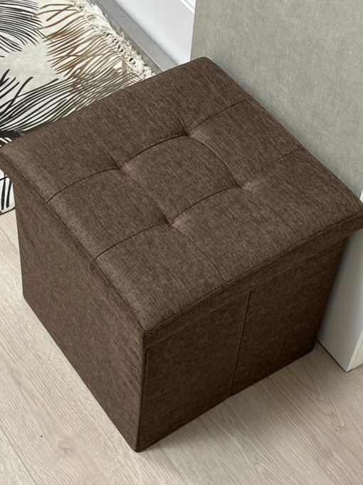 Пуф для хранения текстильный коричневый MBM HOME модель TH-03 BROWN Фото