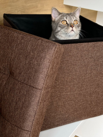 Пуф для хранения текстильный коричневый MBM HOME модель TH-03 BROWN Фото