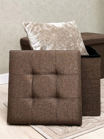 Пуф для хранения текстильный коричневый MBM HOME модель TH-03 BROWN Фото