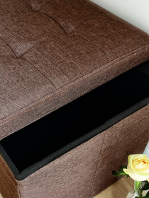 Пуф для хранения текстильный коричневый MBM HOME модель TH-03 BROWN Фото