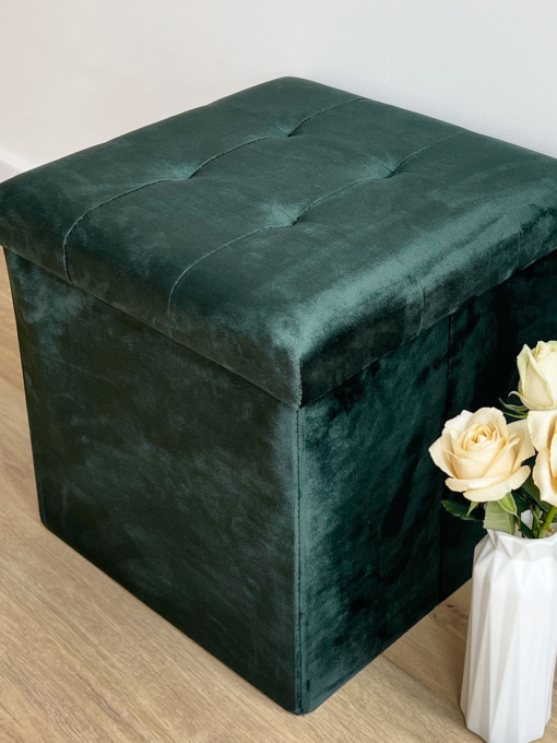 Пуф для хранения велюровый зеленый MBM HOME модель TH-05 GREEN Фото