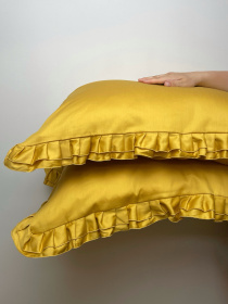 Комплект постільної білизни з рюшами медовий Cozy модель 9827709 Фото