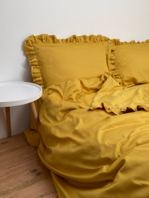 Комплект постільної білизни з рюшами медовий Cozy модель 9827709 Фото