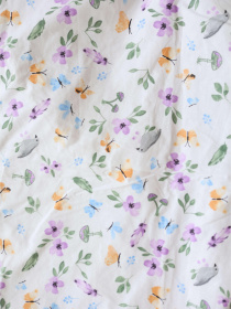 Комплект постельного белья с ткани Ранфорс цвет Фиалки с однотонным BedclozZzes модель 12906 Фото