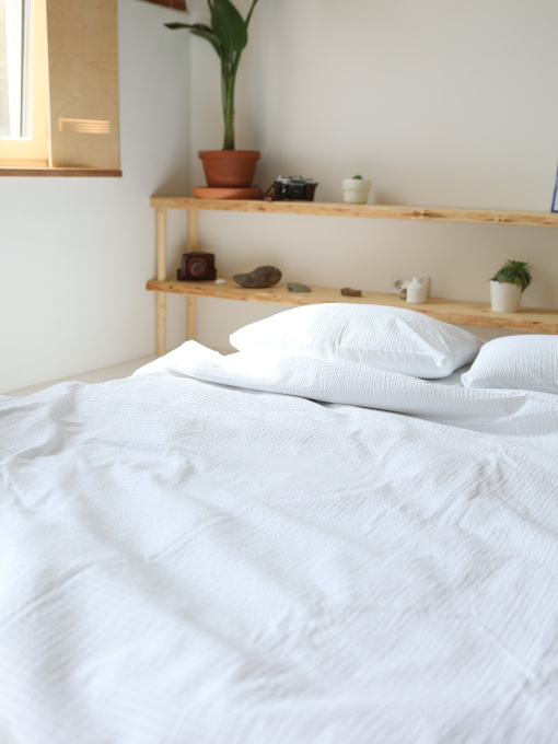 Комплект постільної білизни з тканини Бавовна колір “Білий” BedclozZzes модель 12937 Фото