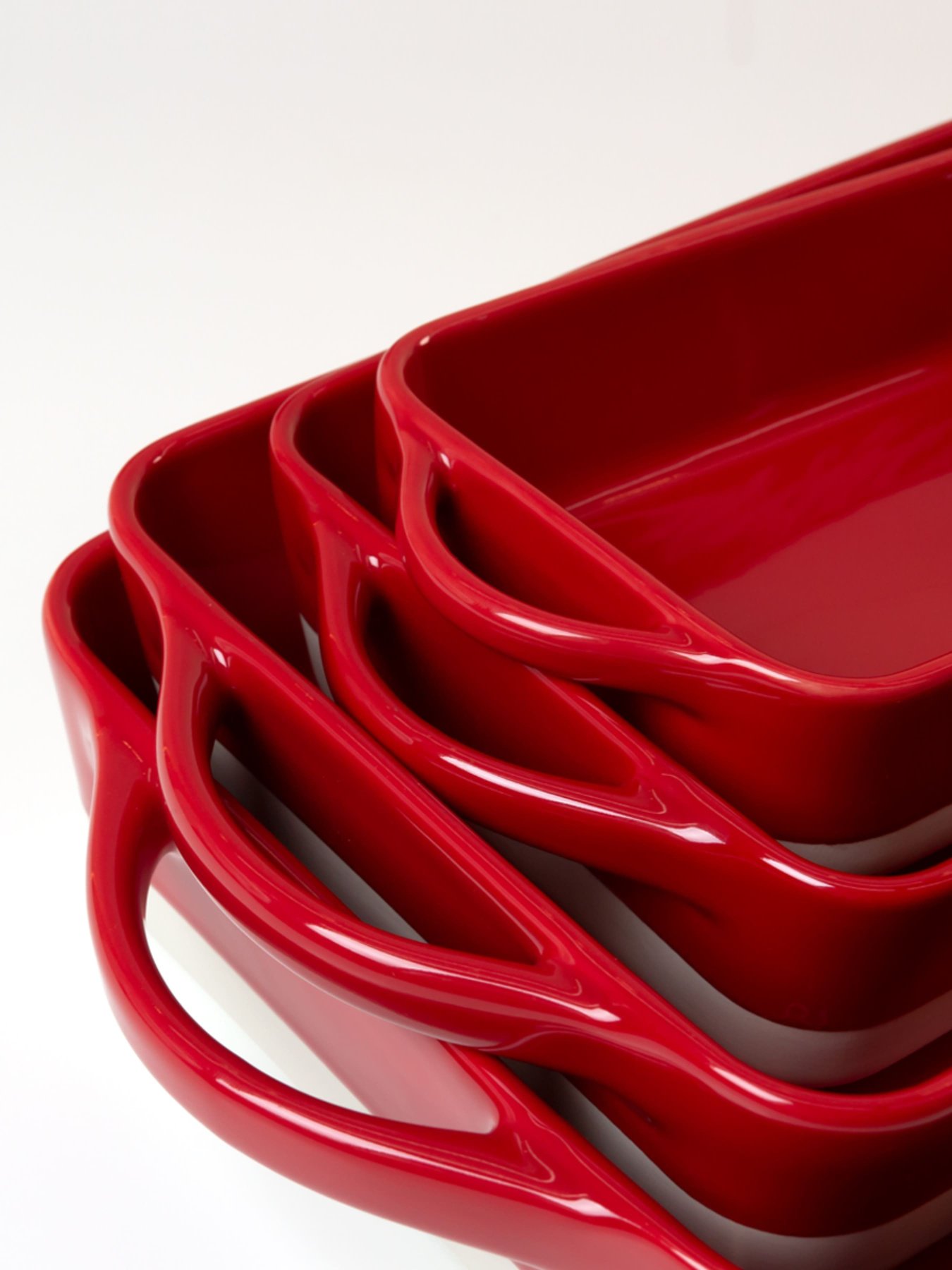 Форма для запікання прямокутна MBM HOME модель KP-44 WHITE/RED Фото