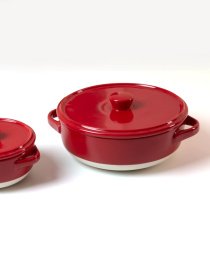 Форма для запікання кругла з кришкою MBM HOME модель KP-45 WHITE/RED Фото