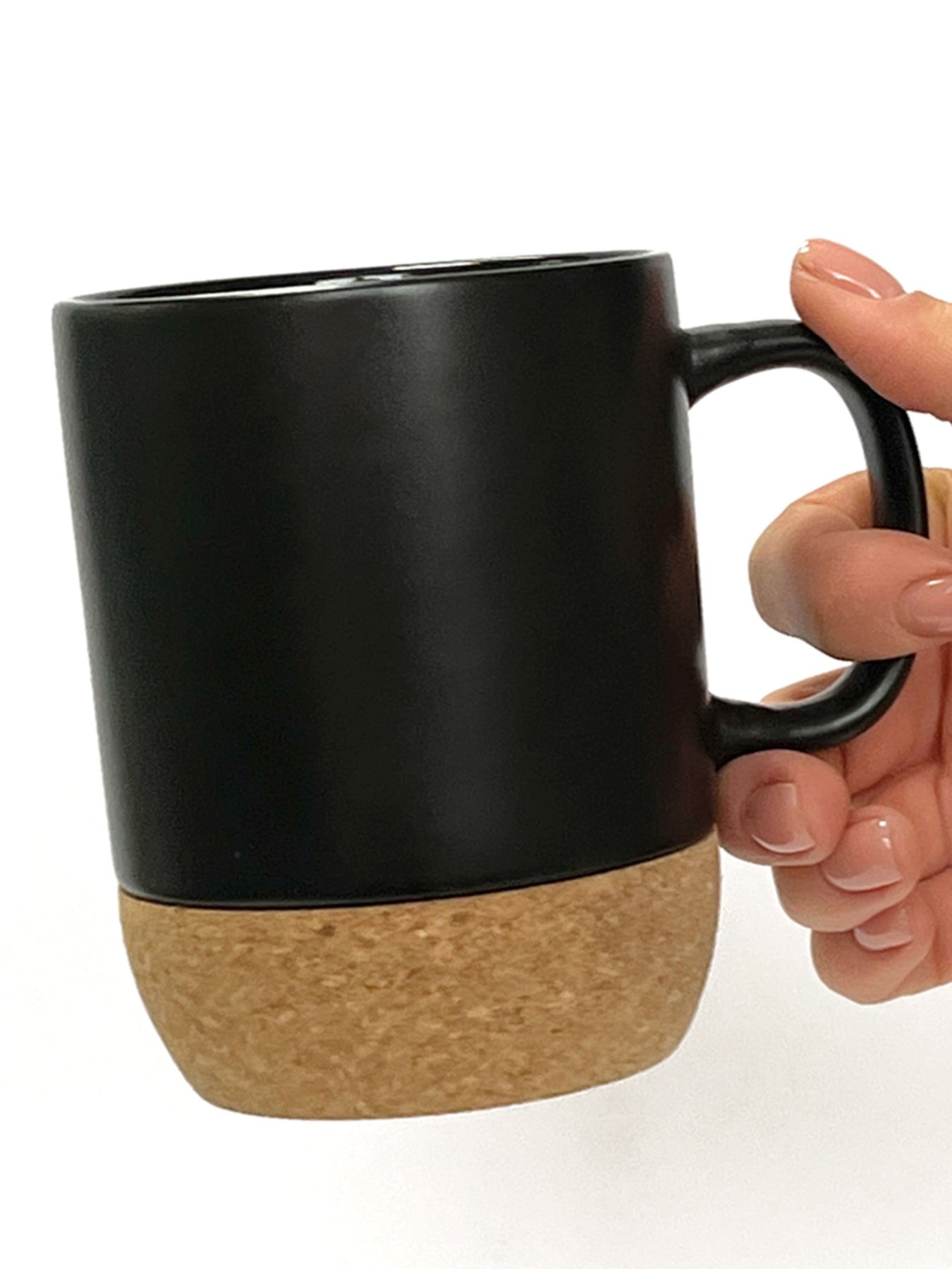 Чашка з корковою підставкою чорна MBM HOME модель KP-14 BLACK Фото