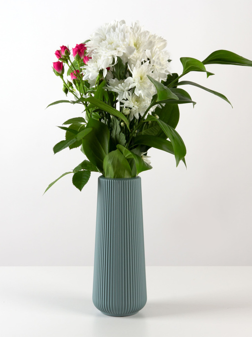 Ваза для квітів пластикова блакитна MBM HOME модель DH-FLOWERS-05 BLUE Фото