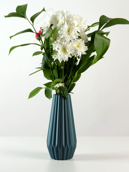 Ваза для квітів пластикова синя MBM HOME модель DH-FLOWERS-06 DARK BLUE Фото