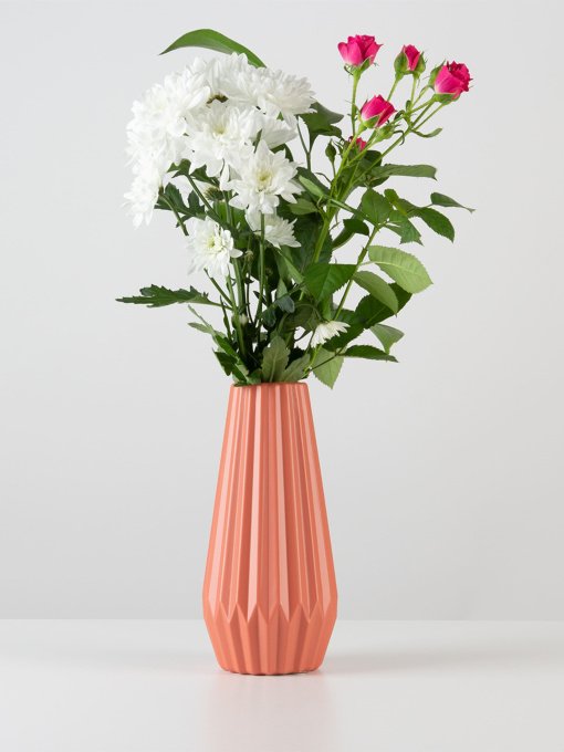 Ваза для квітів пластикова коралова MBM HOME модель DH-FLOWERS-06 CORAL Фото