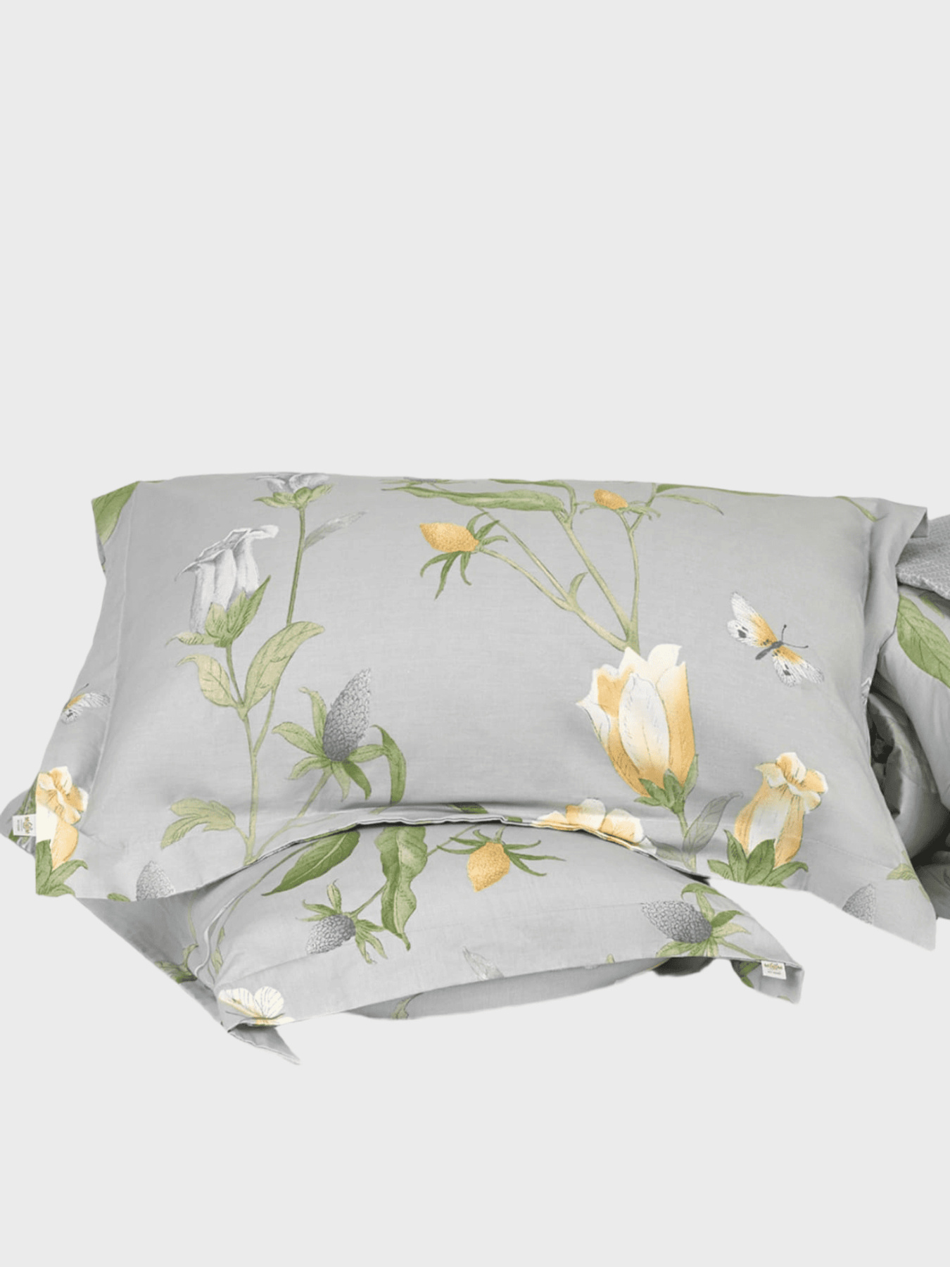 Наволочка "Песня цветов" из натурального сатина MBM HOME модель BL-P-05 GRAY/PRINT Фото