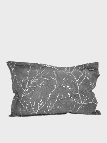 Наволочка "Петрикор" темно-сіра з натурального сатину MBM HOME модель BL-P-08 GRAY/PRINT Фото