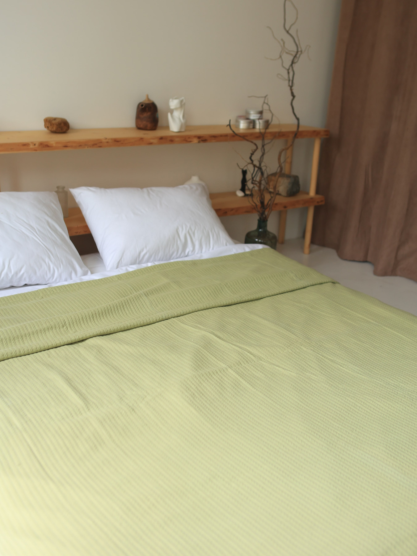 Бавовняне покривало плед Колос колір Оливковий BedclozZzes модель 11362 Фото