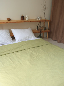 Бавовняне покривало плед Колос колір Оливковий BedclozZzes модель 11362 Фото