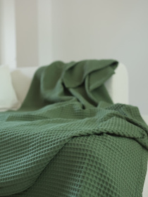Бавовняне покривало плед Точка колір Зелений BedclozZzes модель 13901 Фото
