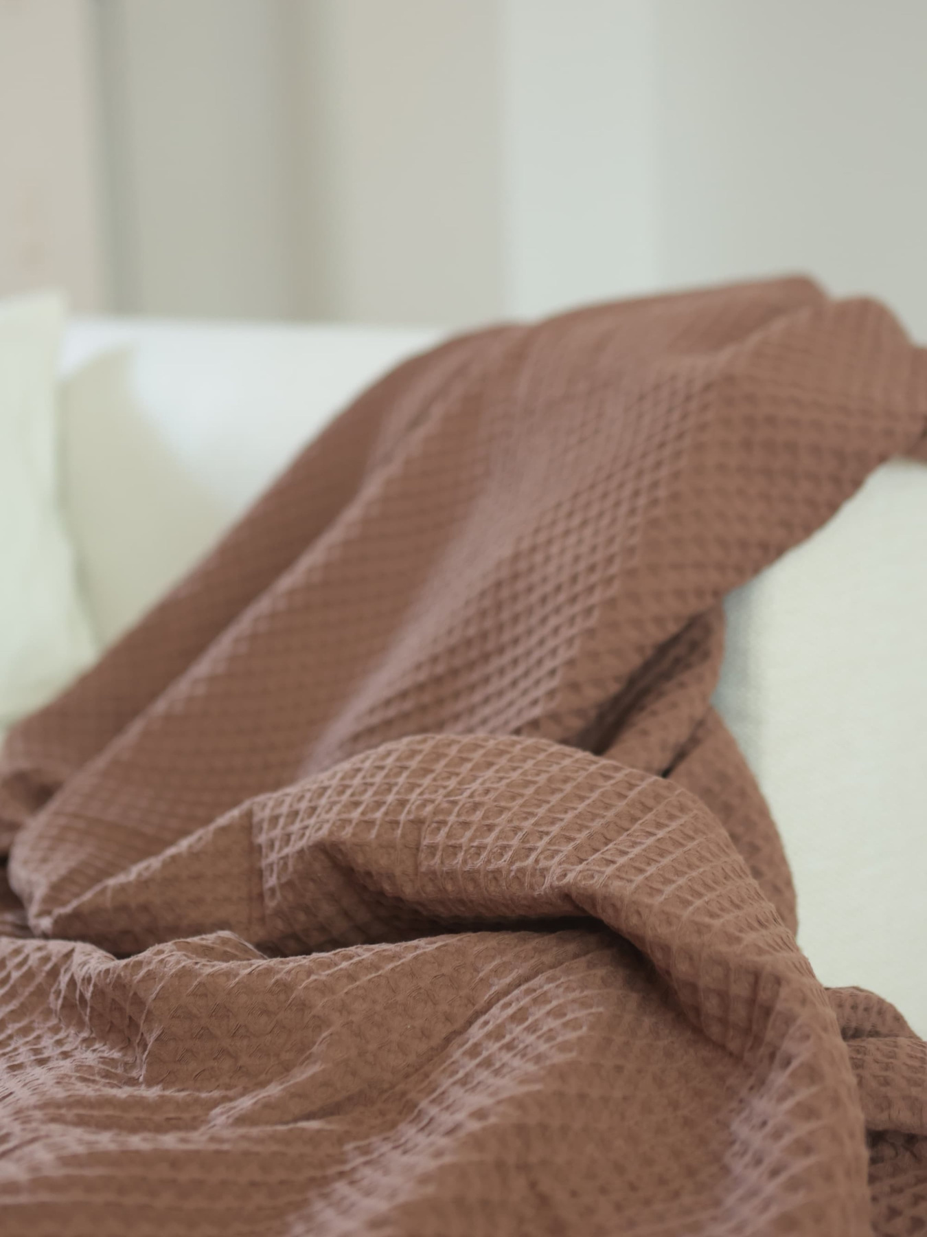Бавовняне покривало плед Точка колір Коричневий BedclozZzes модель 13902 Фото