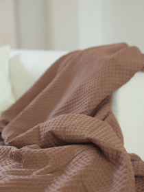 Бавовняне покривало плед Точка колір Коричневий BedclozZzes модель 13902 Фото