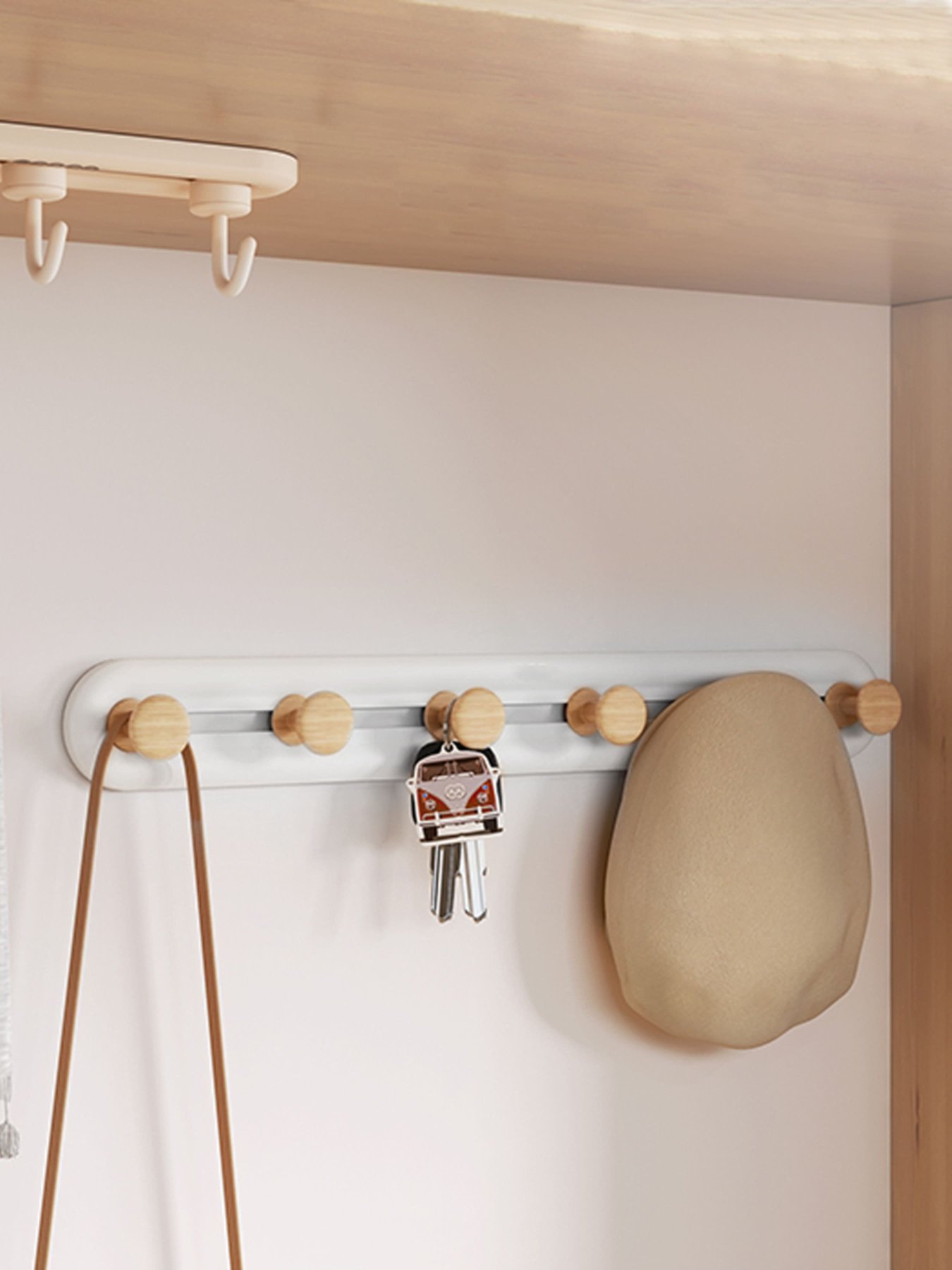 Вішалка на 6 гачків біла/дерево MBM HOME модель HP-01/6 WHITE/WOOD Вішалка на 6 гачків біла/дерево MBM HOME модель HP-01/6 WHITE/WOOD Фото