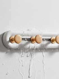 Вішалка на 6 гачків біла/дерево MBM HOME модель HP-01/6 WHITE/WOOD Фото