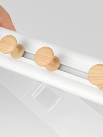 Вішалка на 6 гачків біла/дерево MBM HOME модель HP-01/6 WHITE/WOOD Фото