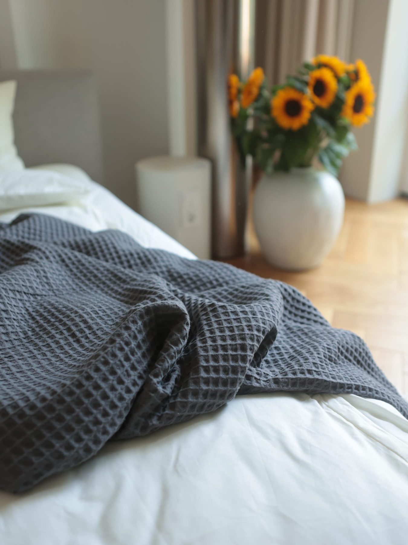 Бавовняне покривало плед Точка колір Сірий BedclozZzes модель 13904 Фото