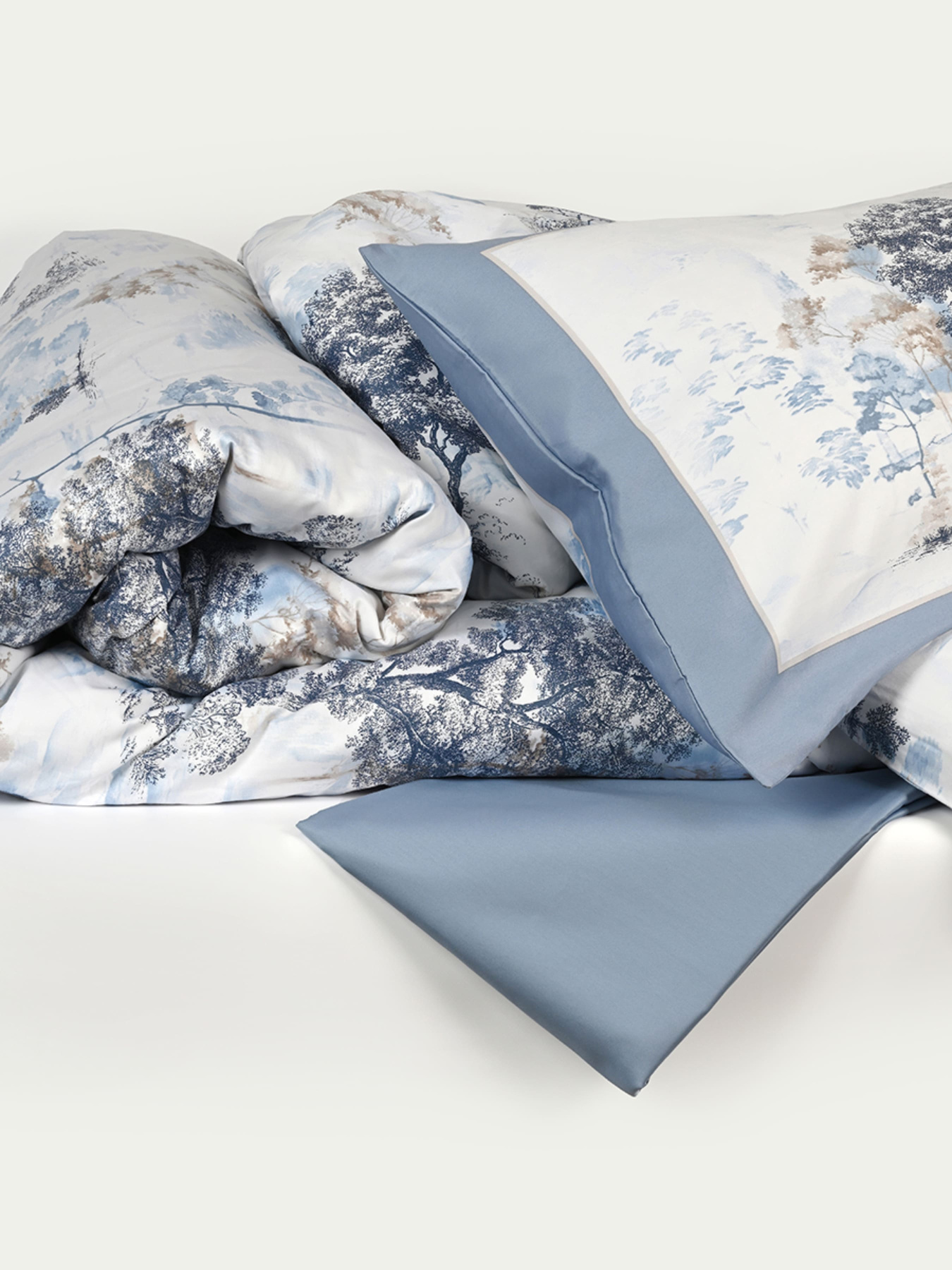 Підковдра "Магія лісу" з натурального сатину MBM HOME модель BL-DC-01/02 BLUE/WHITE Фото
