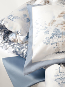 Підковдра "Магія лісу" з натурального сатину MBM HOME модель BL-DC-01/02 BLUE/WHITE Фото