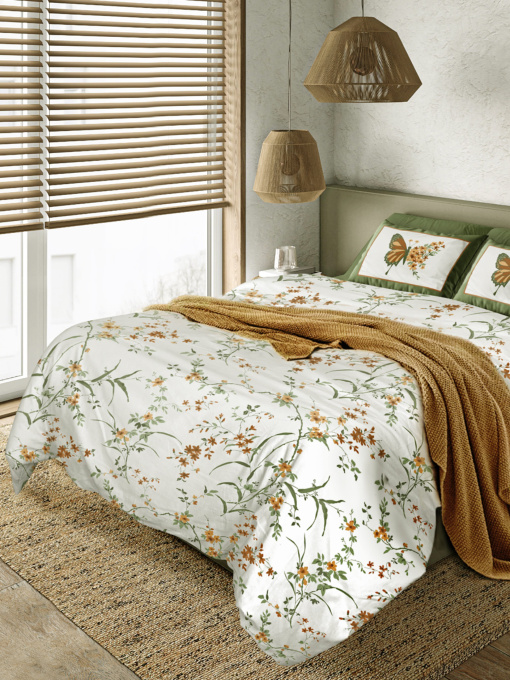 Підковдра "Квіткове поле" з натурального сатину MBM HOME модель BL-DC-03/04 WHITE/PRINT Фото