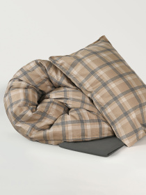 Пододеяльник "Тартан" из натурального вареного сатина MBM HOME модель BL-DC-07/08 GRAY/BEIGE Фото