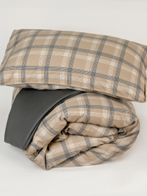 Пододеяльник "Тартан" из натурального вареного сатина MBM HOME модель BL-DC-07/08 GRAY/BEIGE Фото